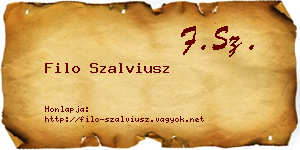 Filo Szalviusz névjegykártya