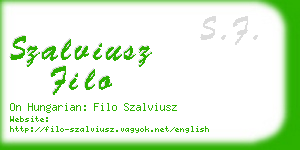 szalviusz filo business card